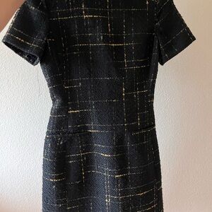 Zara textured Black and Gold Sheath Dress